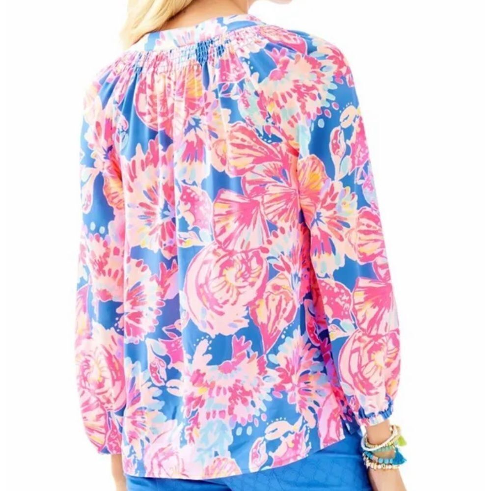 NWOT - Lilly Pulitzer Bennet Blue Bay Dreamin Elsa Blouse - Size Small - Picture 2 of 12